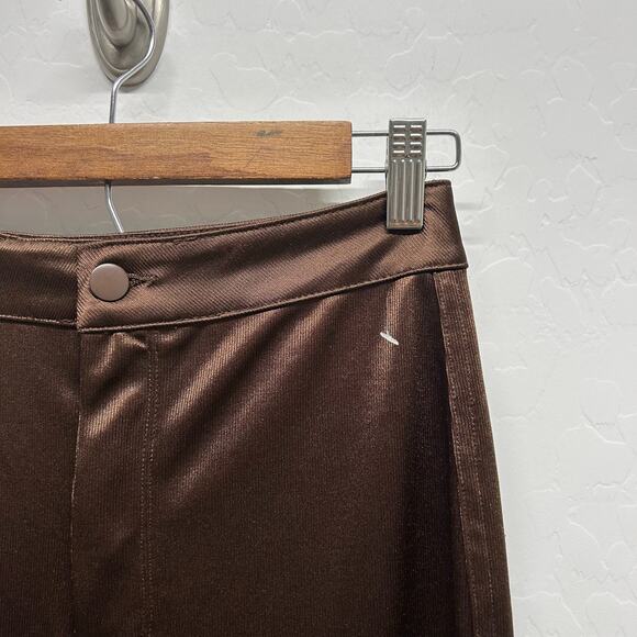 SKIMS Disco Leggings Sz S Shiny High Waist Cocoa Brown Glam Night Out Club wear - Picture 5 of 6